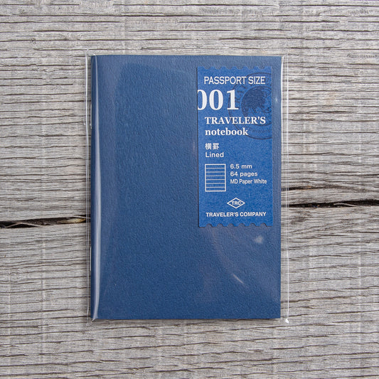 Traveler's Company #001 Passport Size Lined Notebook Refill