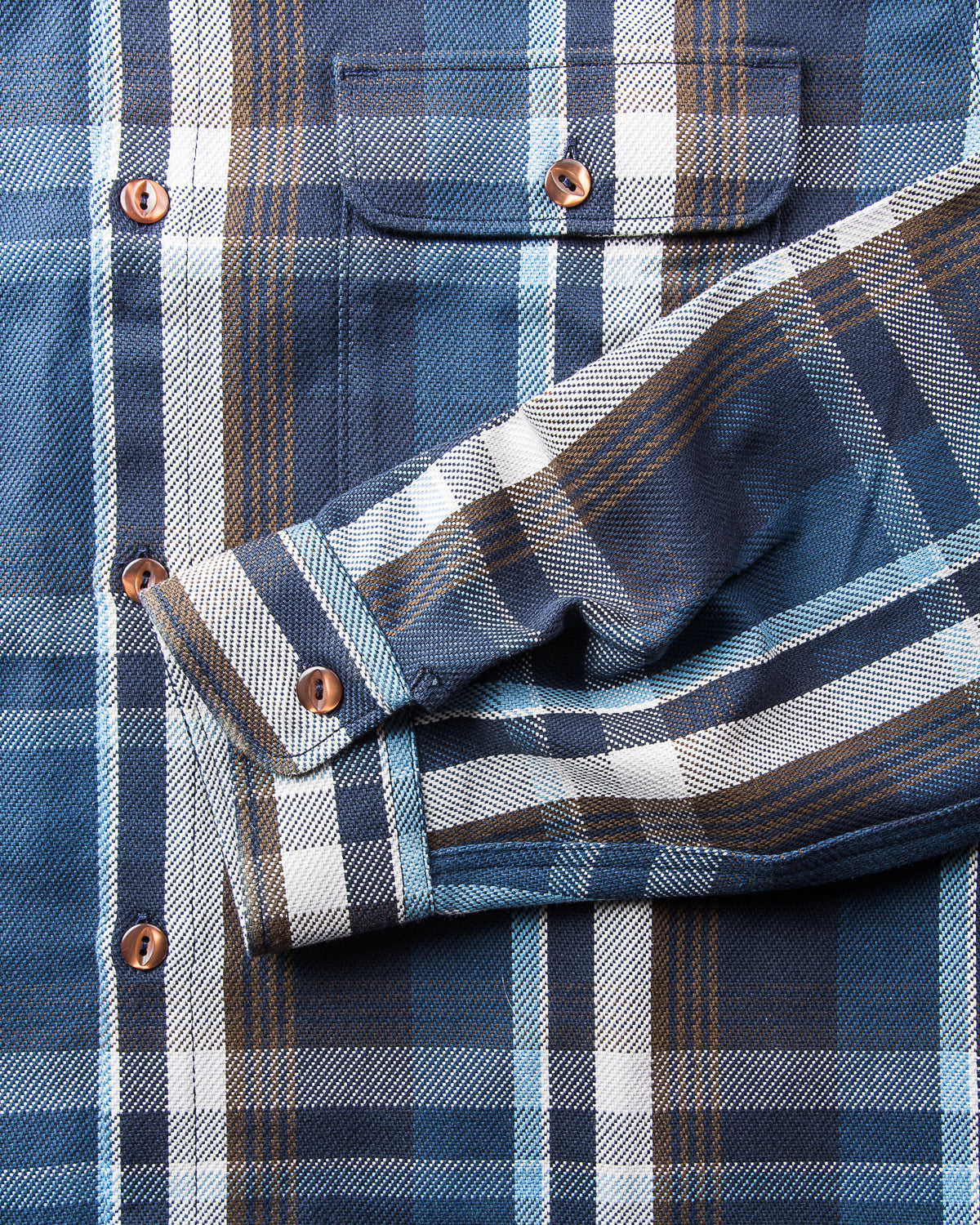 Indigofera Webster Shirt Blue Flannel Check