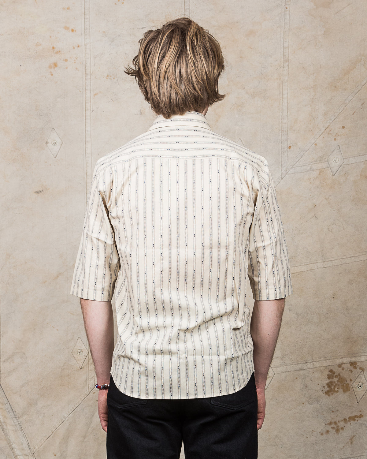 Indigofera Delray Shirt Cotton Stripe Ecru / Indigo
