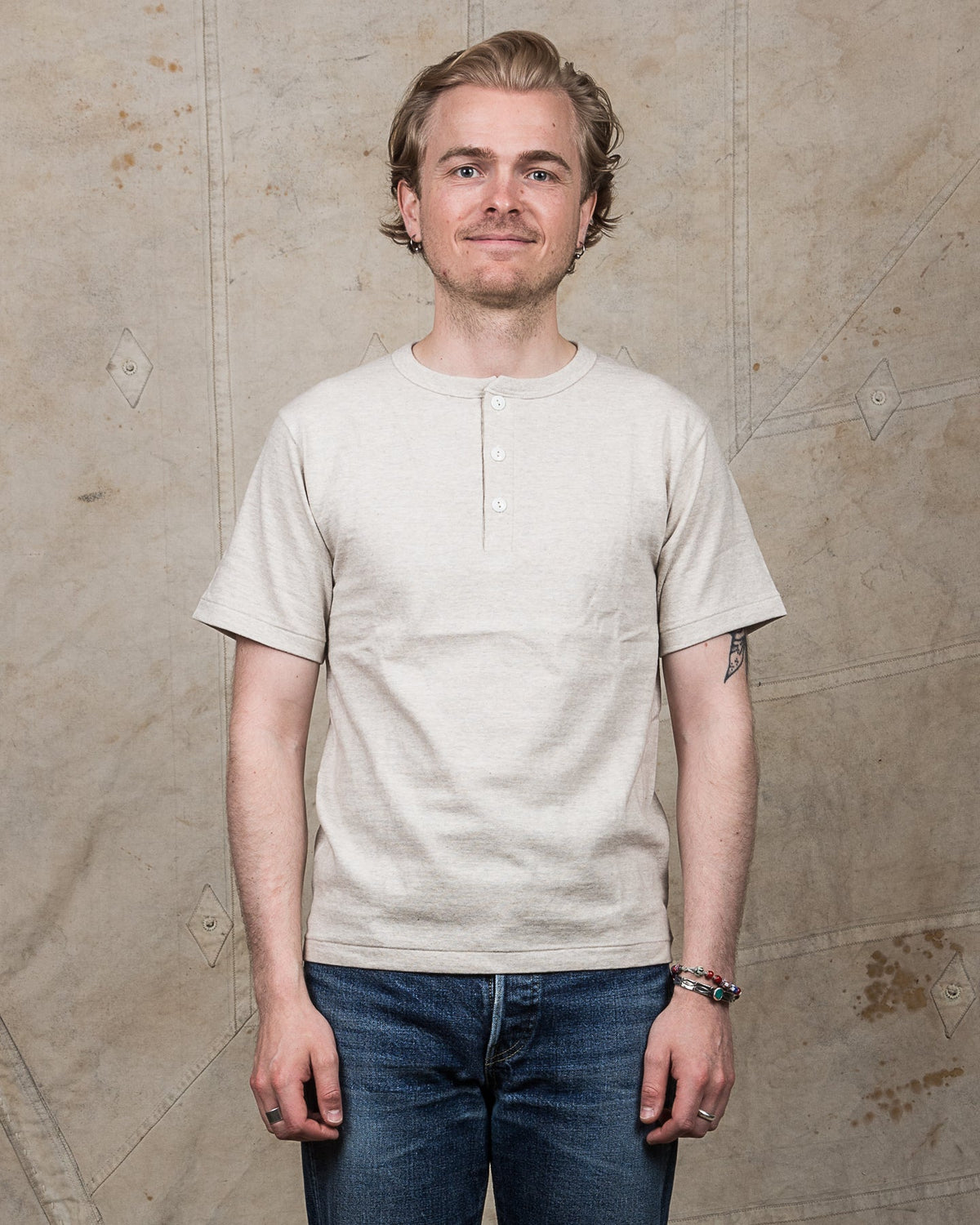 Warehouse & Co. Lot 4601 Henley Neck T-shirt Oatmeal