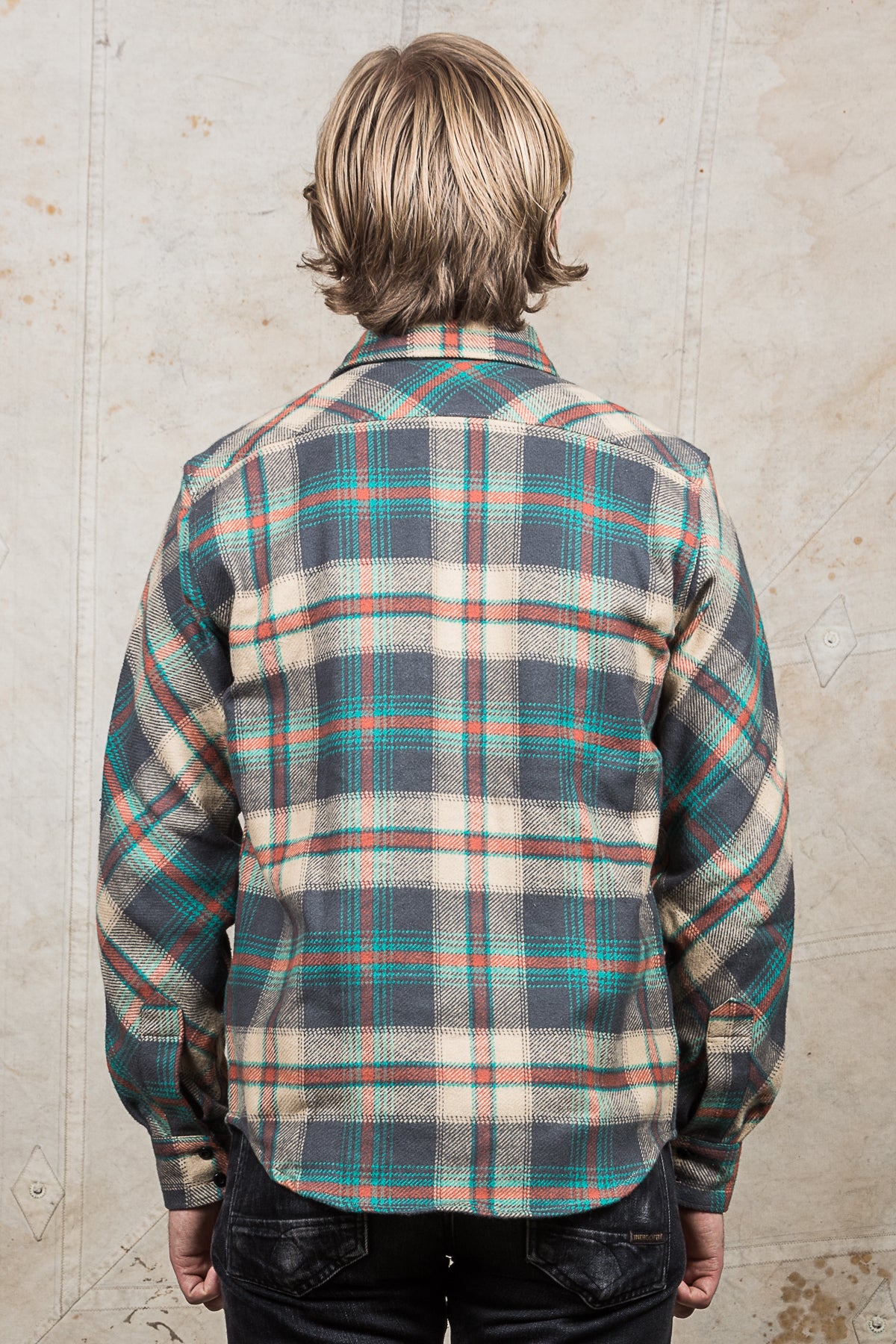 Indigofera Bryson Flannel Shirt Grey/Beige/Petrol/Red
