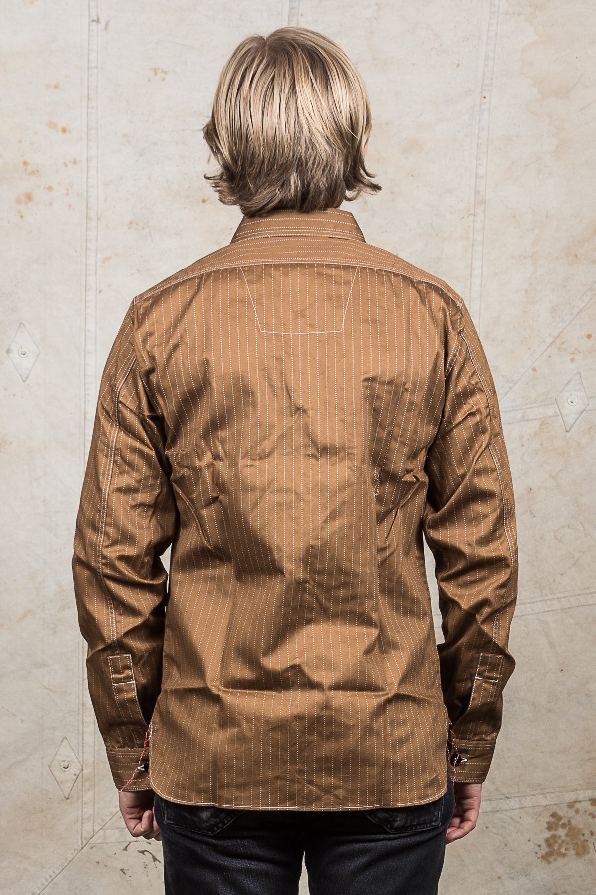 Sugar Cane & Co. Brown Wabash Stripe Work Shirt