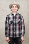 Sugar Cane & Co Twill Check Flannel Work Shirt Black