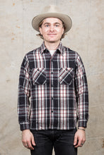 Sugar Cane & Co Twill Check Flannel Work Shirt Black