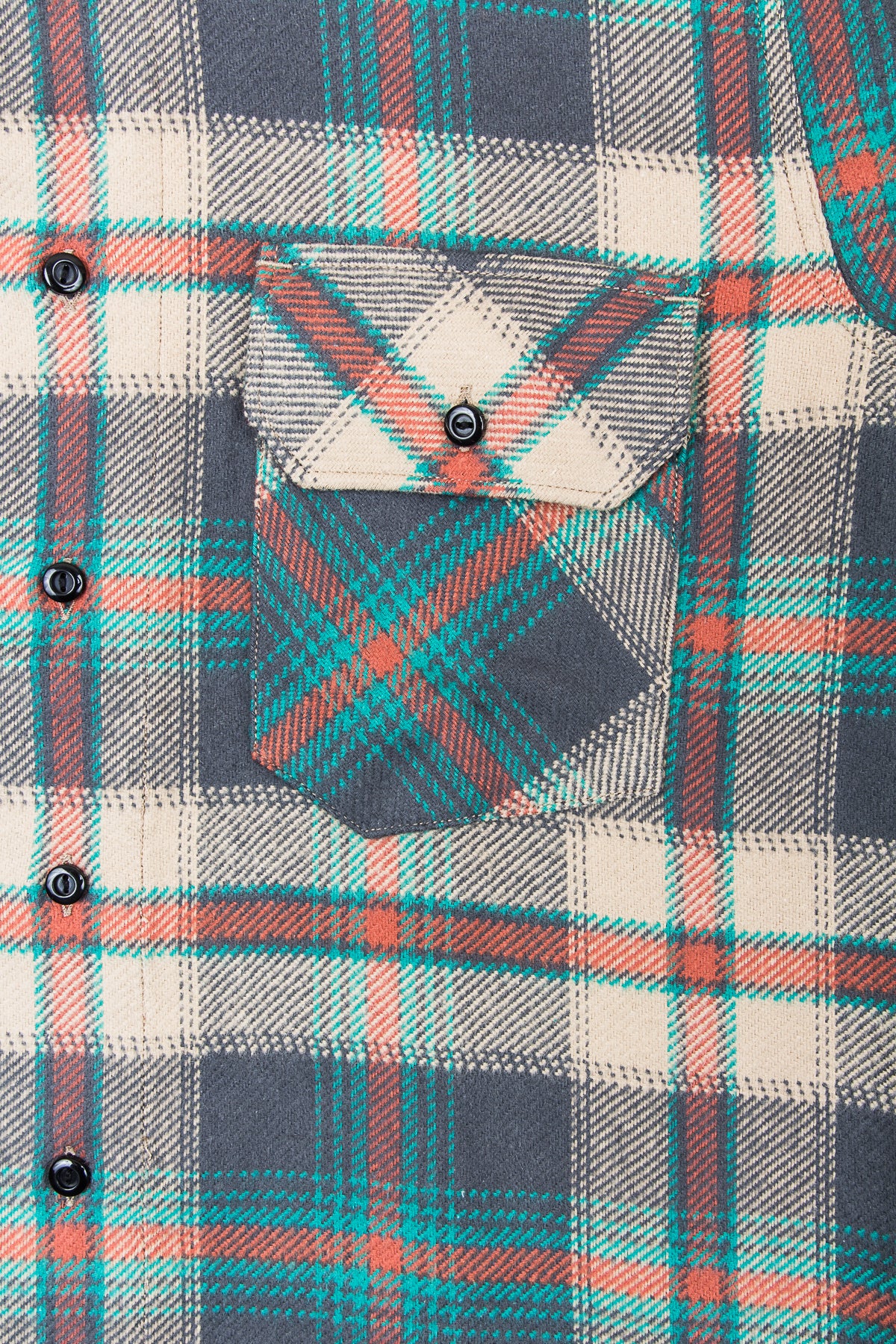 Indigofera Bryson Flannel Shirt Grey/Beige/Petrol/Red