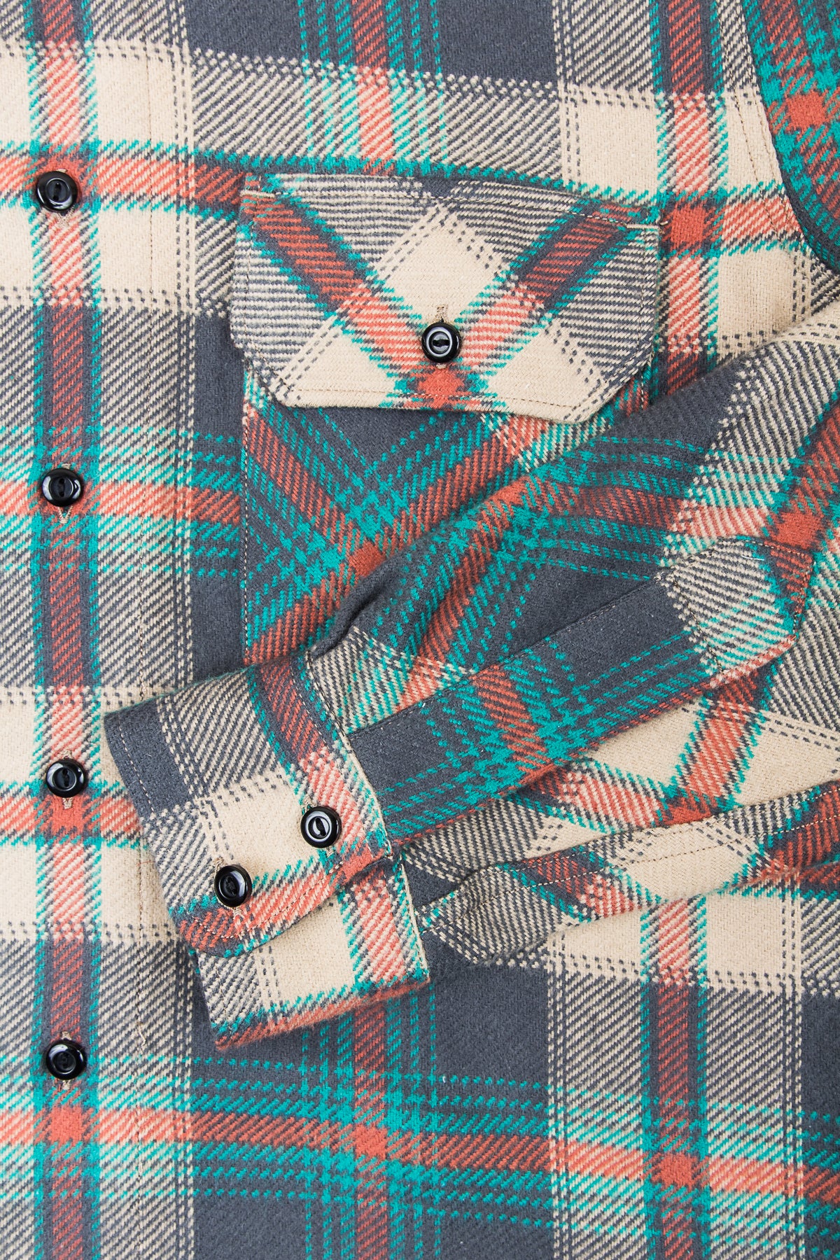 Indigofera Bryson Flannel Shirt Grey/Beige/Petrol/Red