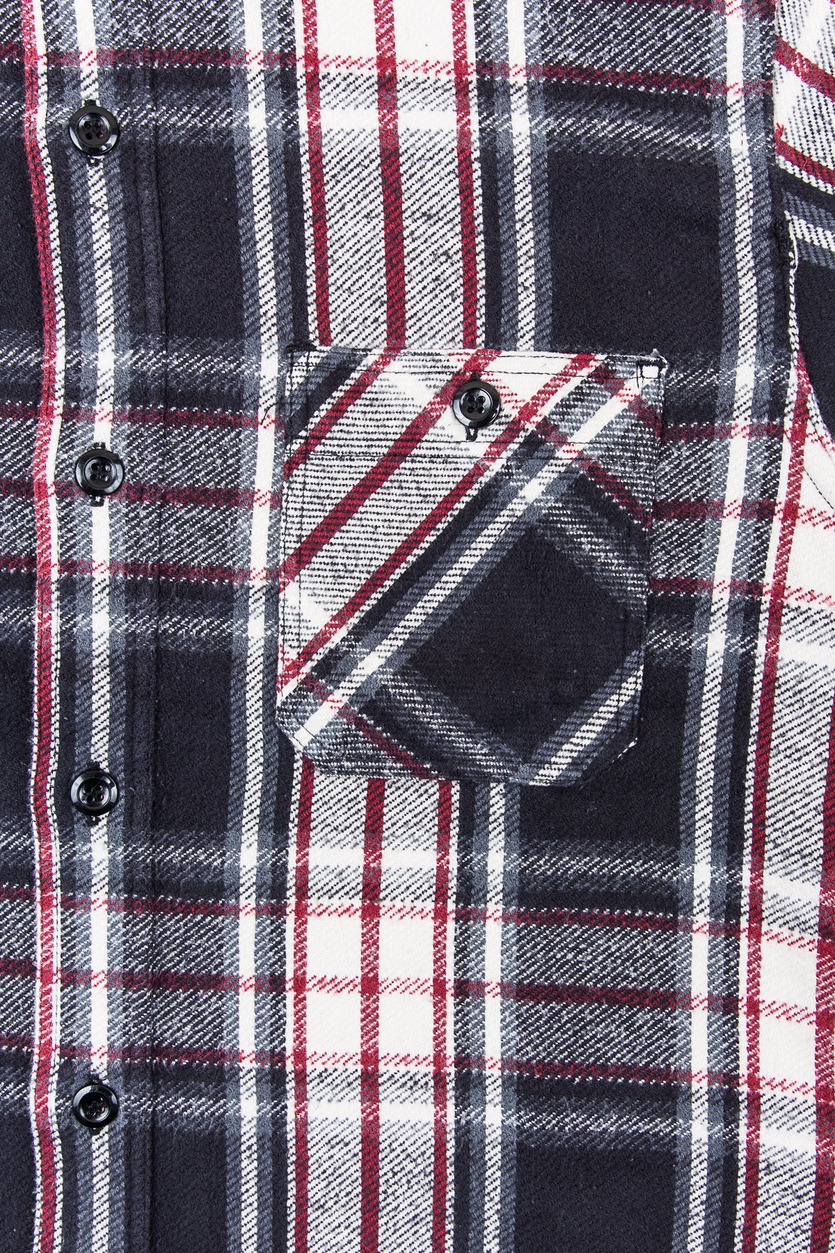 Sugar Cane & Co Twill Check Flannel Work Shirt Black