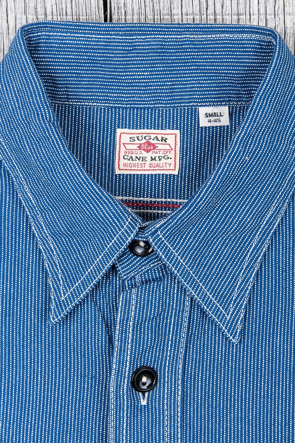 Sugar Cane & Co. Blue Striped Work Shirt SC25511