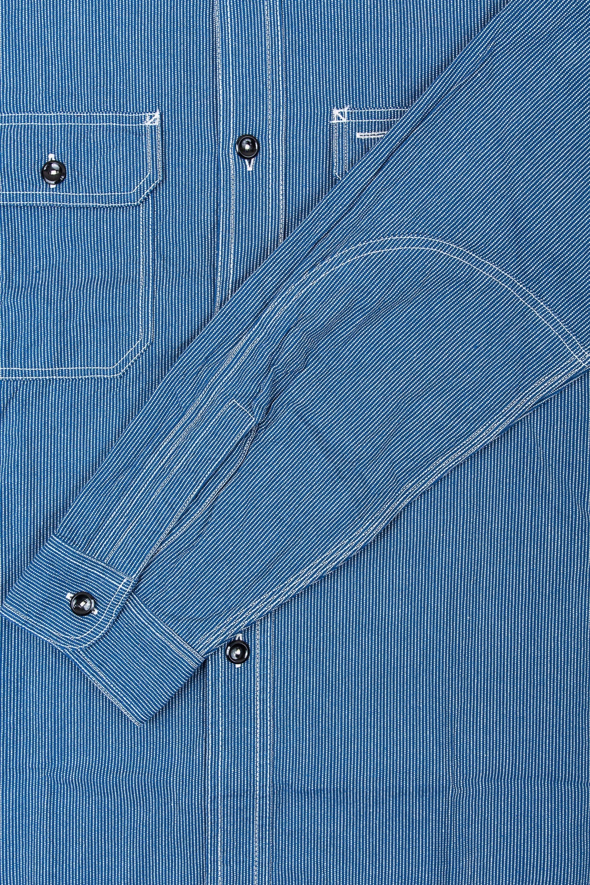 Sugar Cane & Co. Blue Striped Work Shirt SC25511