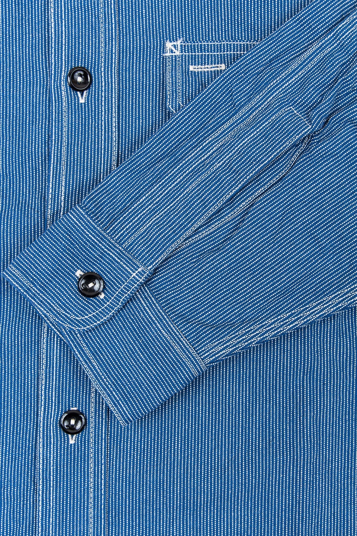 Sugar Cane & Co. Blue Striped Work Shirt SC25511