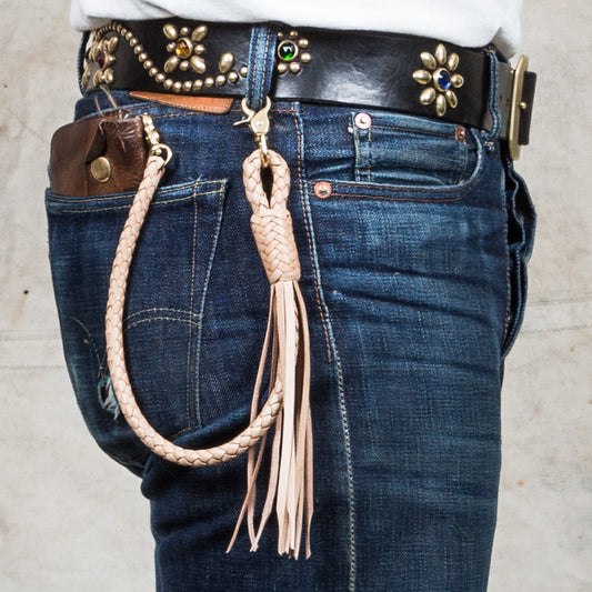 Lone Wolf Leathers Braided Wallet Leash Natural