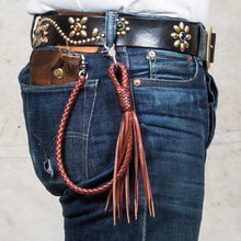 Lone Wolf Leathers Braided Wallet Leash Saddle Tan
