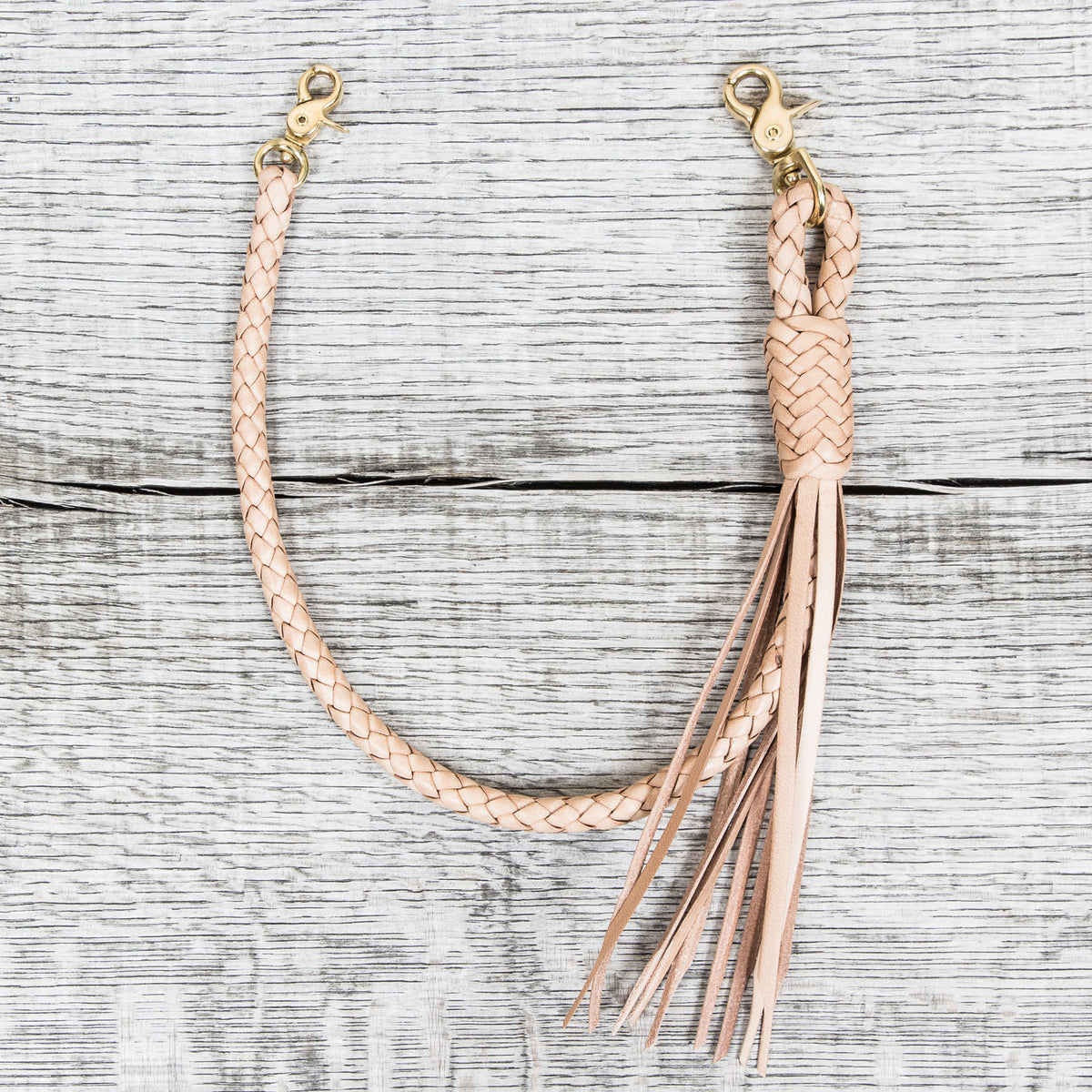 Lone Wolf Leathers Braided Wallet Leash Natural