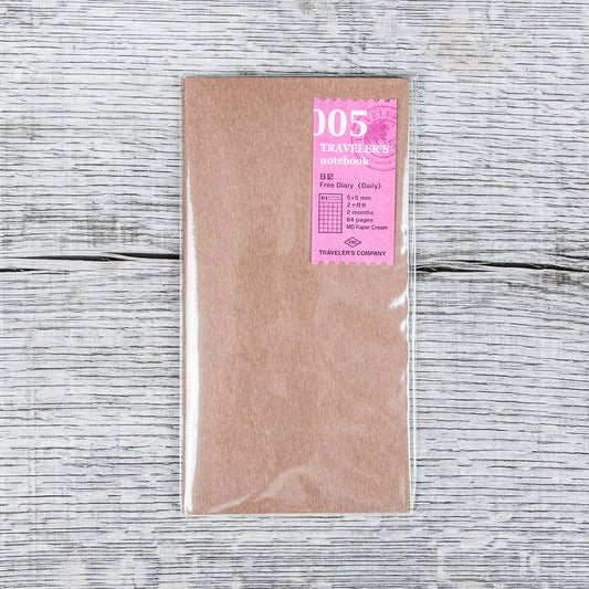 Traveler’s Company #005 Regular Notebook Refill Free Diary