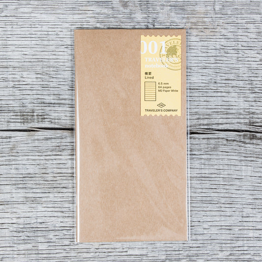 Traveler’s Company #001 Regular Notebook Refill Lined Paper