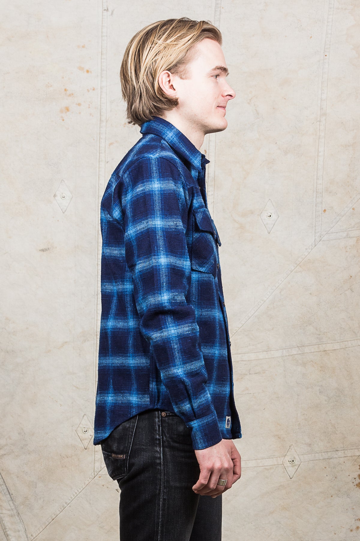 Indigofera Dawson Shirt Japanese Selvage Flannel Indigo Check