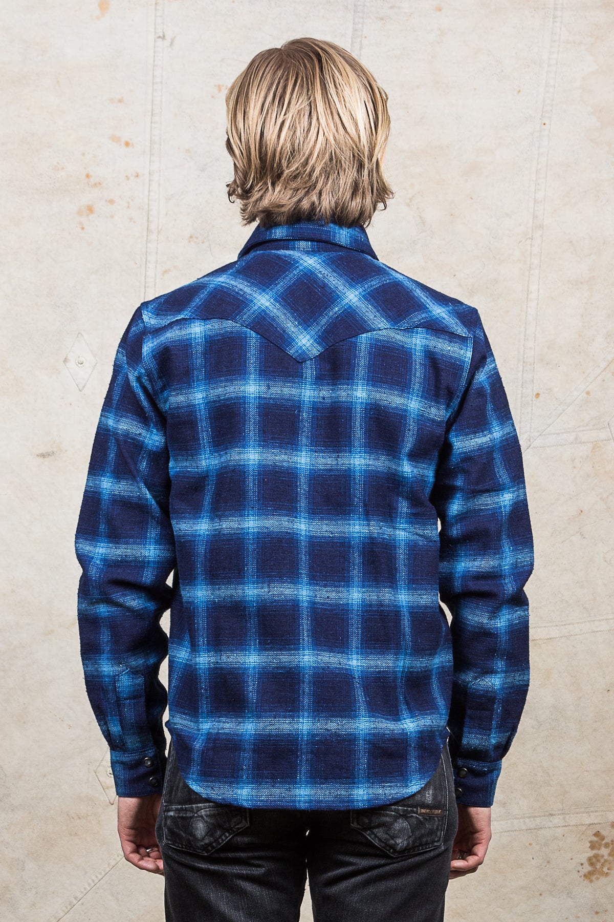 Indigofera Dawson Shirt Japanese Selvage Flannel Indigo Check