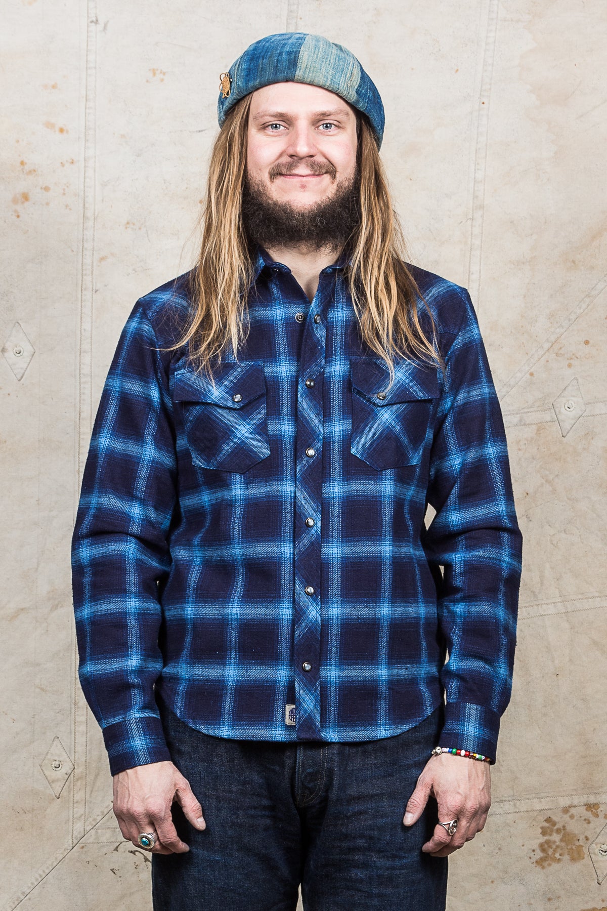 Indigofera Dawson Shirt Japanese Selvage Flannel Indigo Check