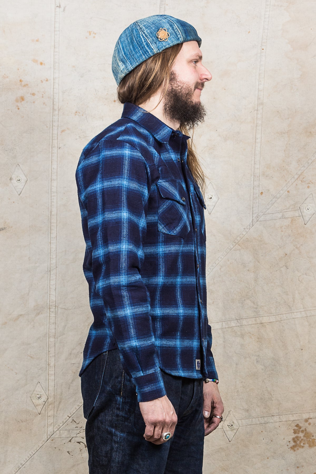 Indigofera Dawson Shirt Japanese Selvage Flannel Indigo Check