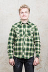 Indigofera Dawson Shirt Japanese Selvage Flannel Green/Beige/White