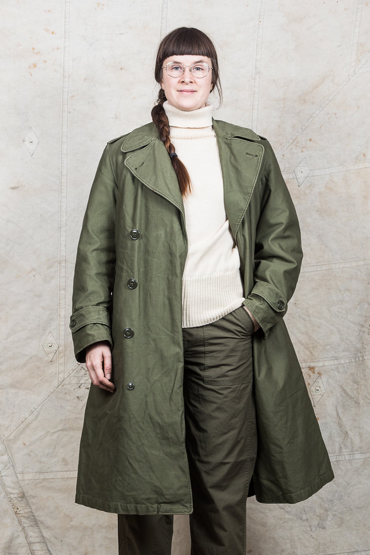 Vintage 1950s US Army Cotton Sateen Coat W/Removable Wool Liner