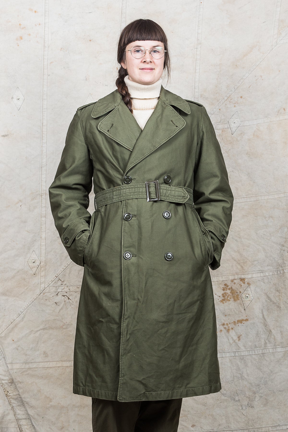 Vintage 1950s US Army Cotton Sateen Coat W/Removable Wool Liner