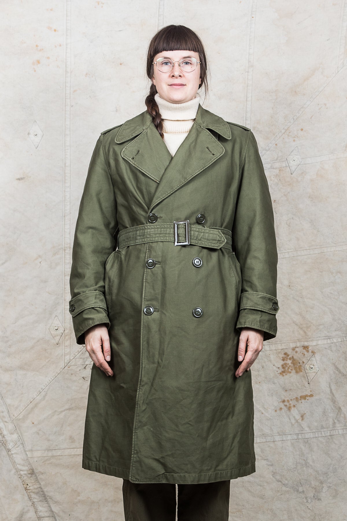 Vintage 1950s US Army Cotton Sateen Coat W/Removable Wool Liner