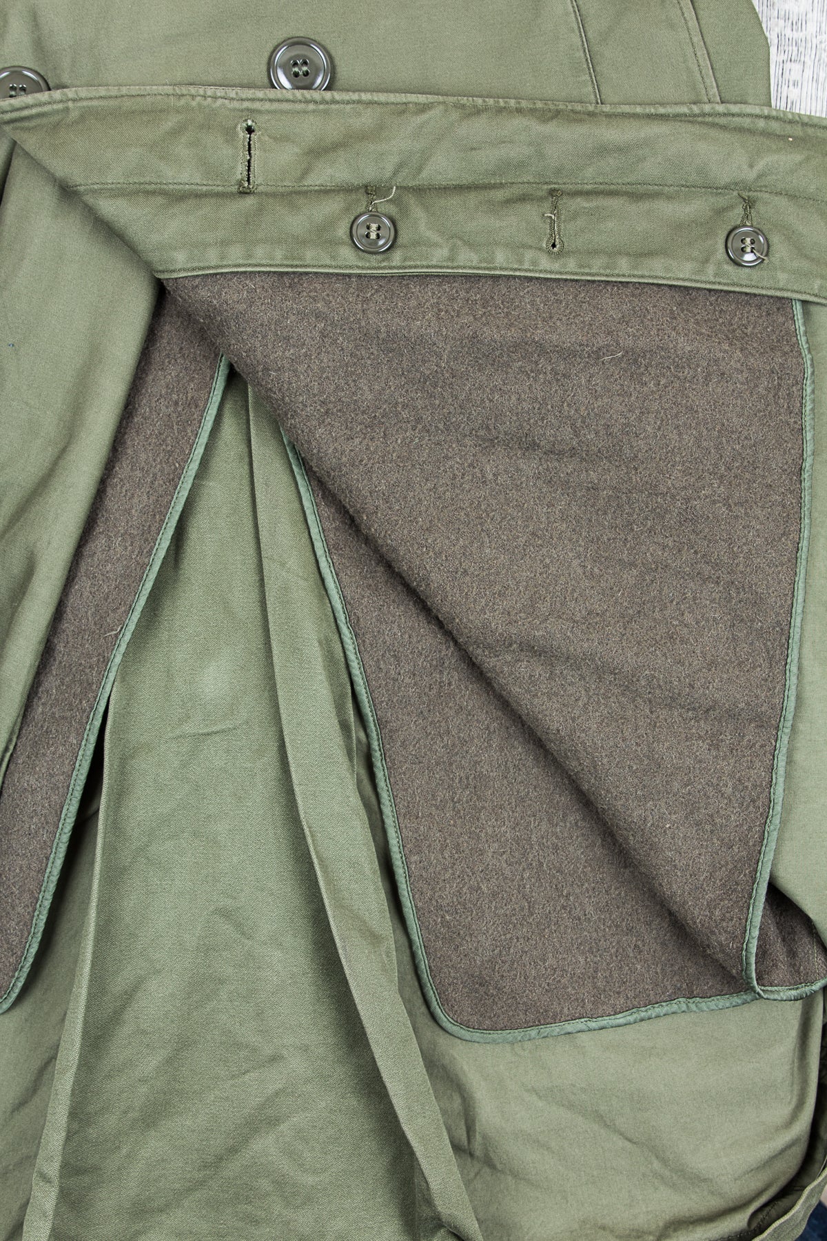 Vintage 1950s US Army Cotton Sateen Coat W/Removable Wool Liner