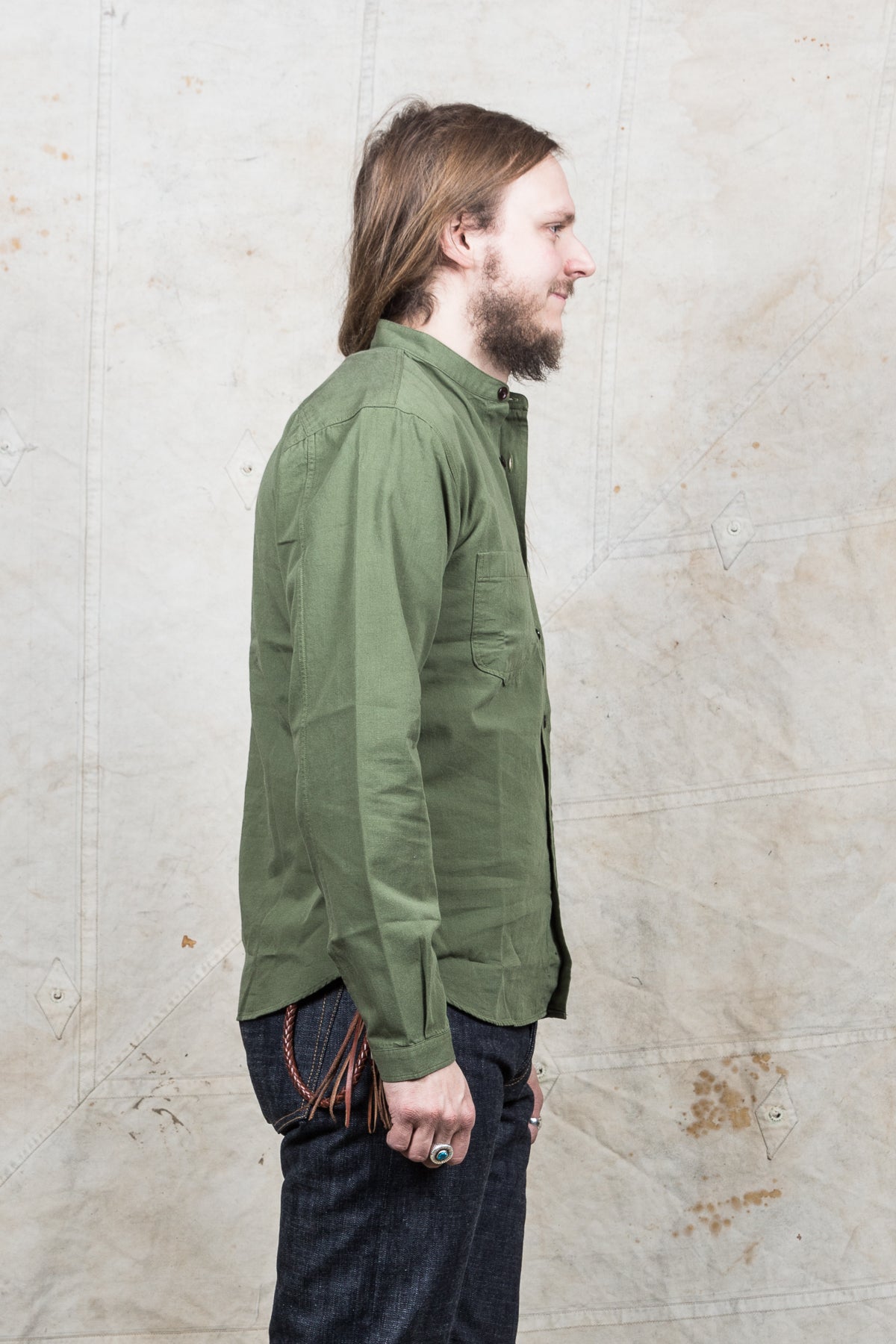 Indigofera Muir Shirt Desert Green Chambray