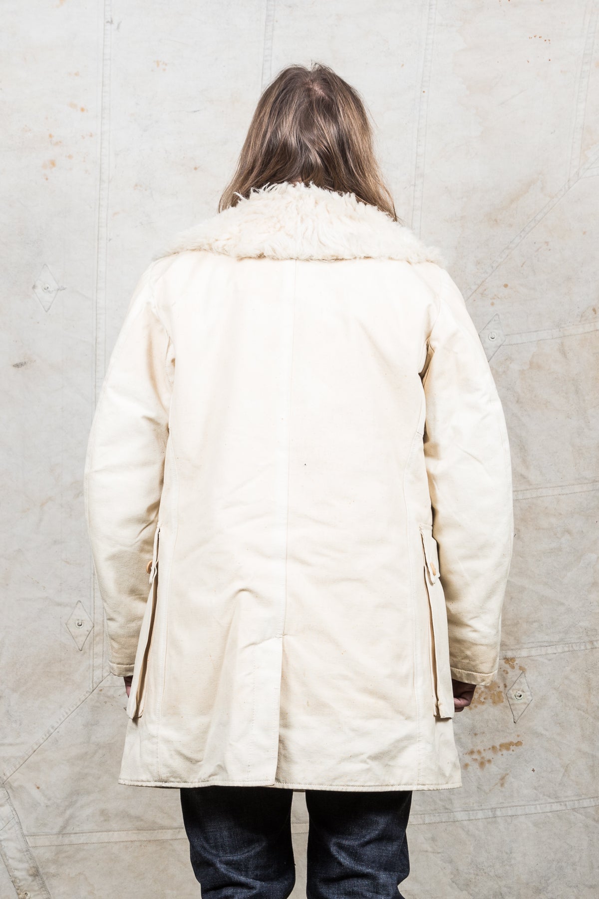 Vintage White Swedish Army Survival Coat "Livpäls M/1913"