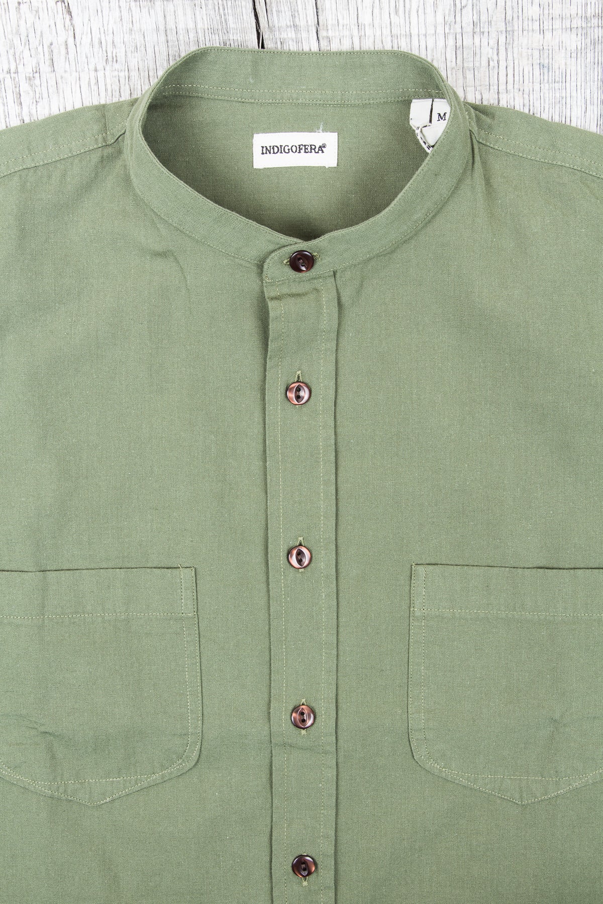 Indigofera Muir Shirt Desert Green Chambray