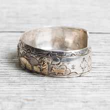 Vintage TA Begay Storyteller Bracelet Sterling Silver & 12K Gold