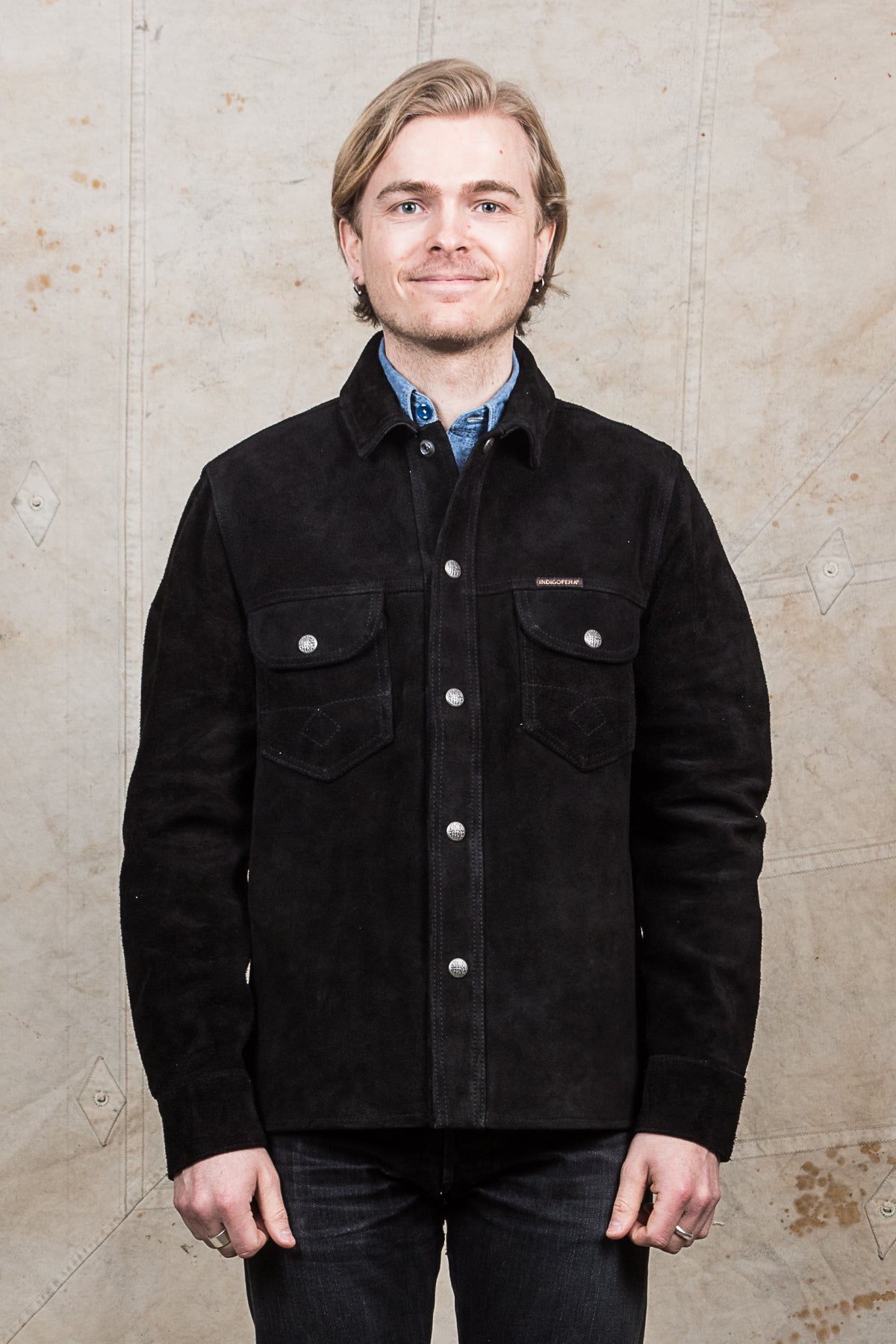 Indigofera Copeland Black Rough Out Leather