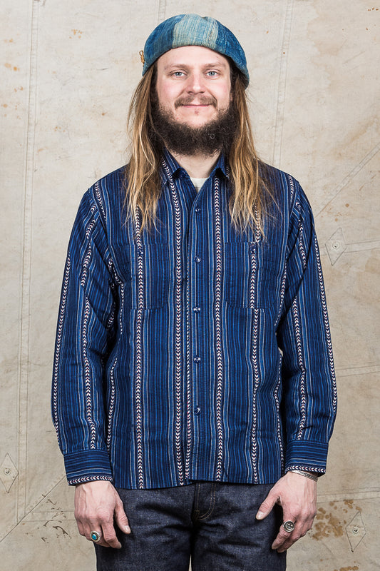 Sugar Cane & Co. Indigo Stripe Work Shirt