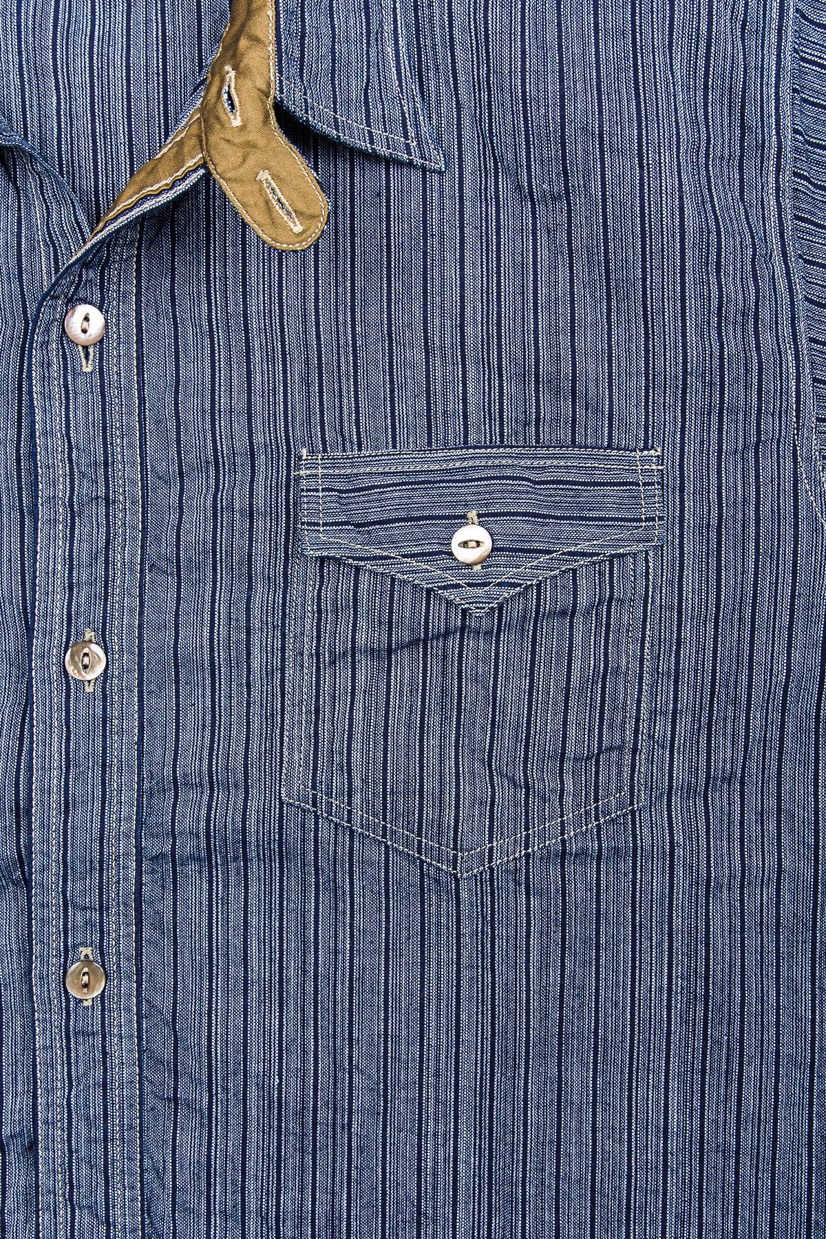 Sugar Cane & Co. Indigo Stripe Coat Shirt