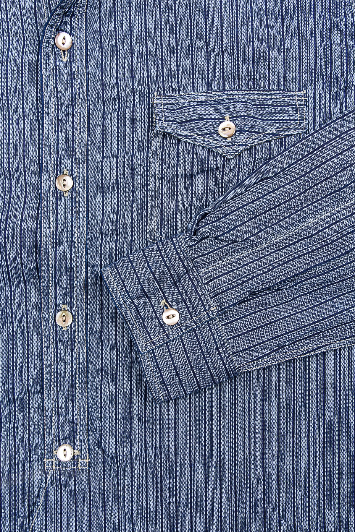 Sugar Cane & Co. Indigo Stripe Coat Shirt
