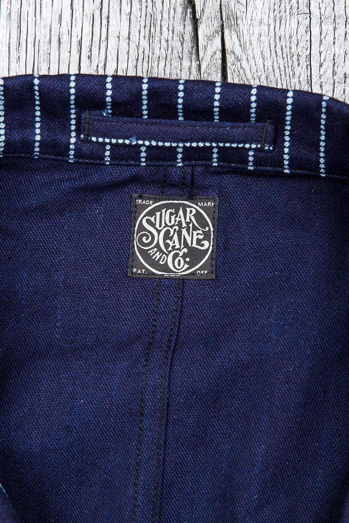 Sugar Cane & Co. 9oz Indigo Wabash Stripe Jacket