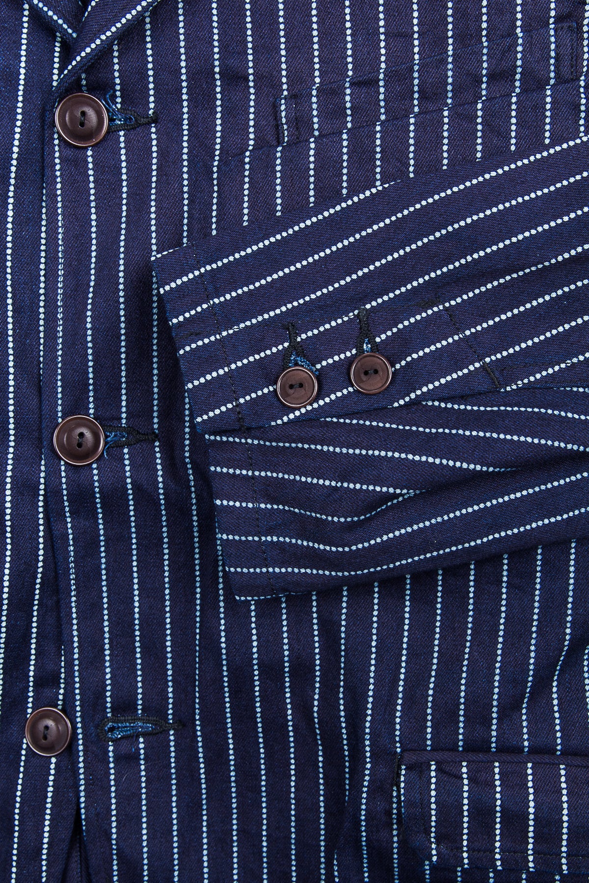 Sugar Cane & Co. 9oz Indigo Wabash Stripe Jacket