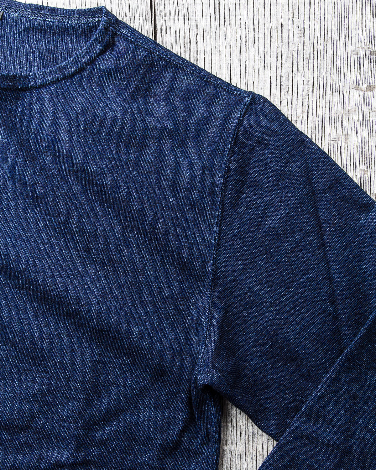 OrSlow Indigo boat Neck Long Sleeve Shirt