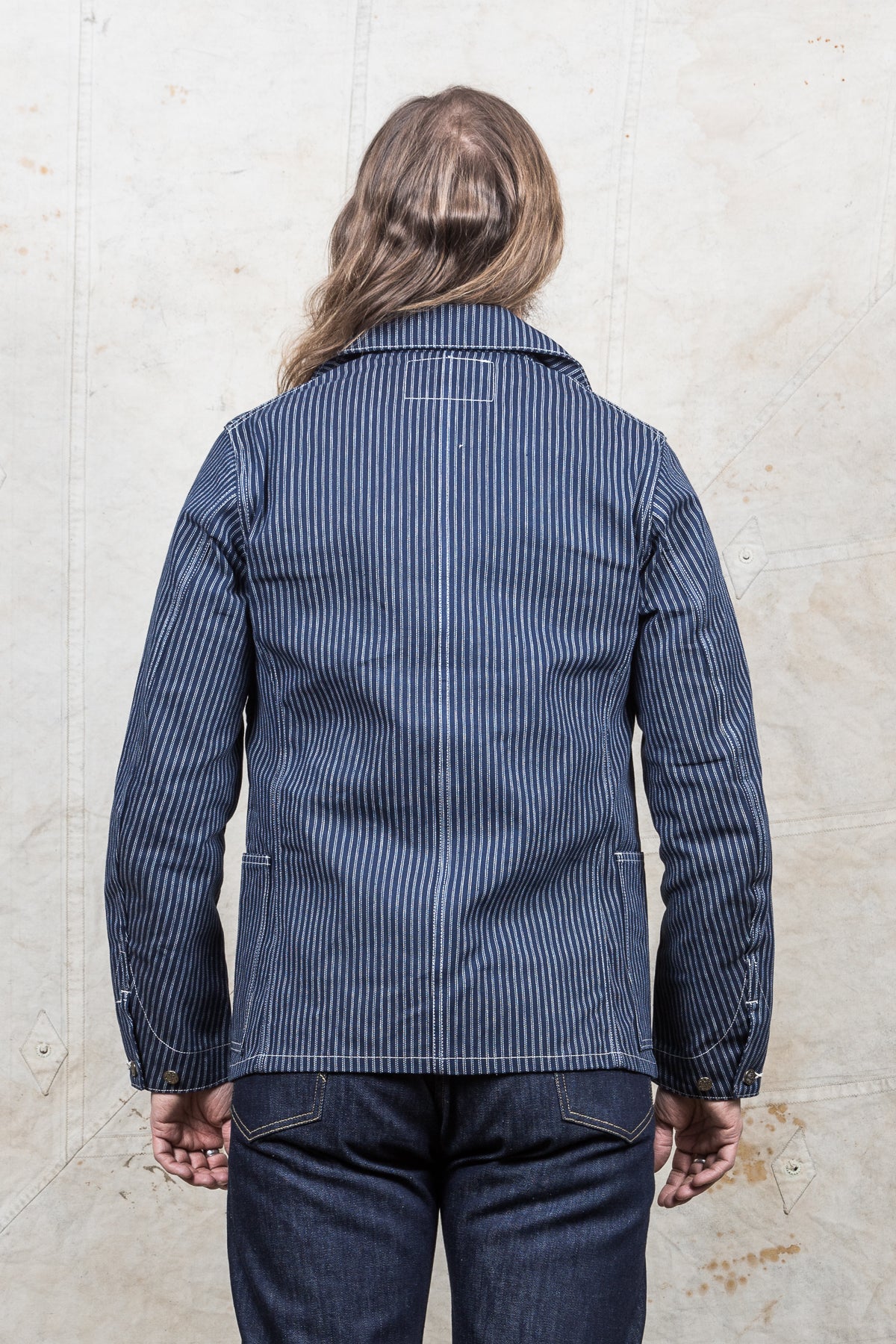 Sugar Cane Indigo Stripe Work Coat