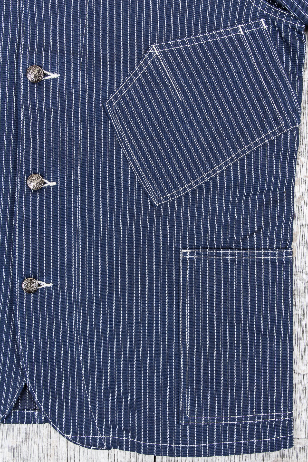 Sugar Cane Indigo Stripe Work Coat