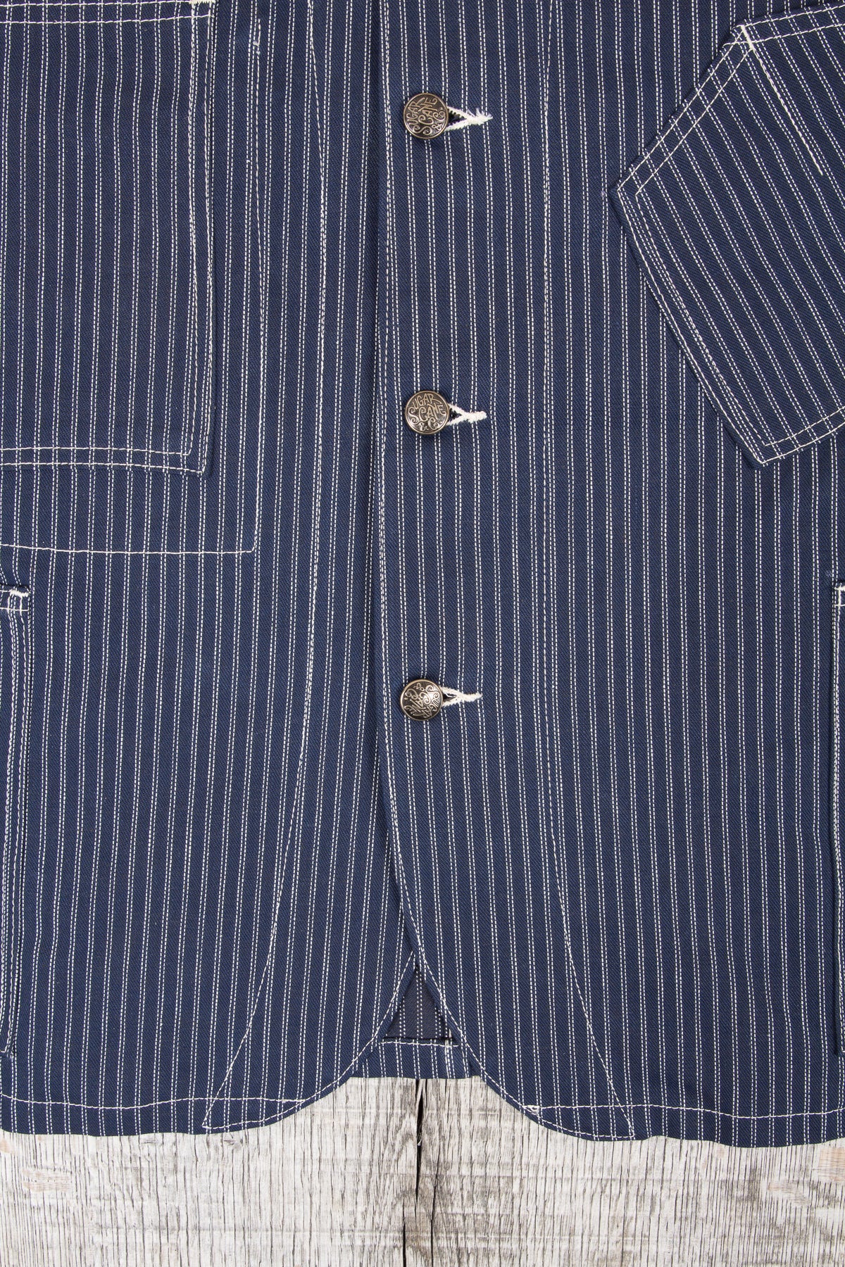Sugar Cane Indigo Stripe Work Coat