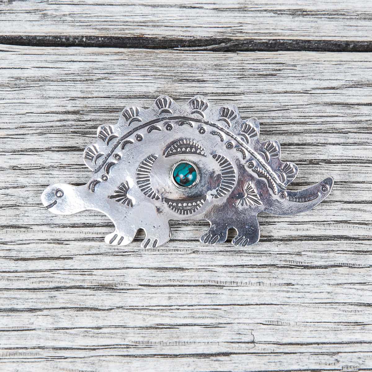 Munqa Newtive Stegosaurus Brooch