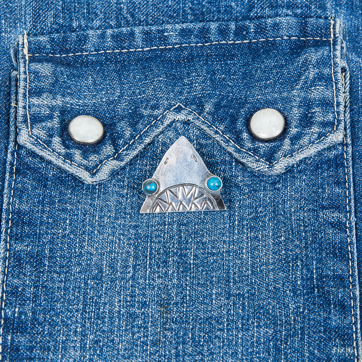 Munqa Newtive Jaws Silver & Turquoise Brooch