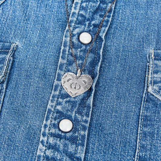 Munqa Newtive Silver Heart Necklace