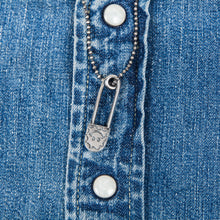 Munqa Newtive Safety Pin Silver Necklace