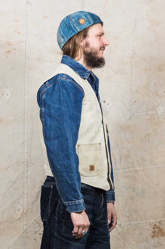 Second Hand Indigofera Harrison Leather Vest White