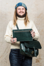 Lone Wolf Leather Messenger Bag Tärnsjö Veg Tanned Green Leather