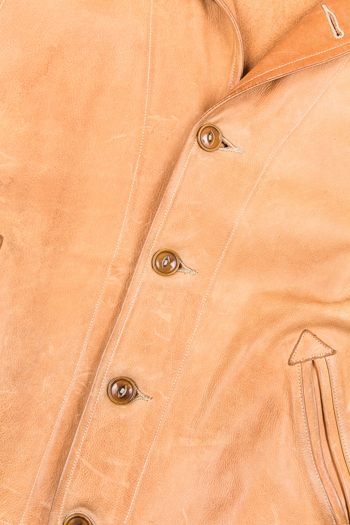 Second Hand Mister Freedom Natural Campus Leather Jacket Veg Tanned