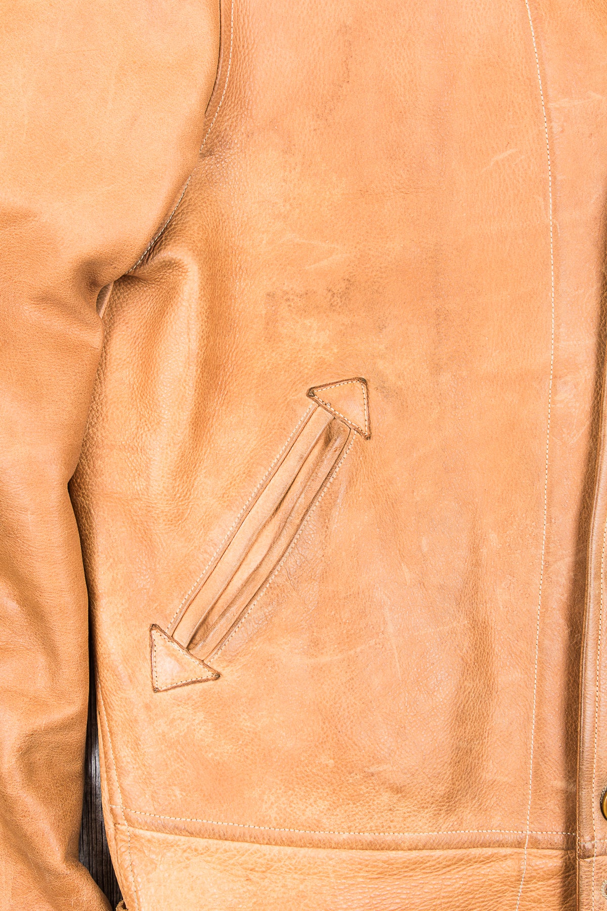 Second Hand Mister Freedom Natural Campus Leather Jacket Veg Tanned
